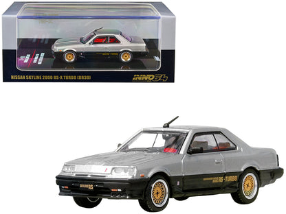 Nissan Skyline 2000 RS-X Turbo (DR30) RHD (Right Hand Drive) Silver and Black 1/64 Diecast Model Car by Inno Models