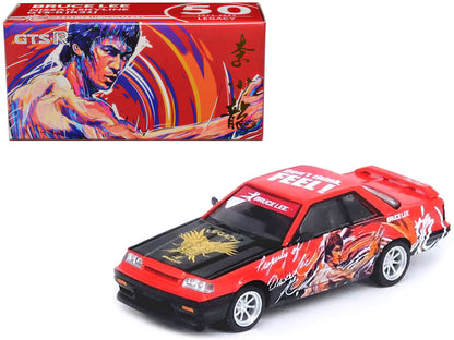 Nissan Skyline GTS-R (R31) RHD (Right Hand Drive) Red with Black Hood "Bruce Lee Legacy 50 Year Anniversary" 1/64 Diecast Model Car by Inno Models