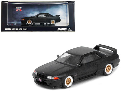 Nissan Skyline GT-R (R32) RHD (Right Hand Drive) Matt Black "The Diecast Company Special Edition" 1/64 Diecast Model Car by Inno Models