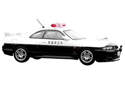 Nissan Skyline GT-R (R33) RHD (Right Hand Drive) Black and White "Saitama Prefectural" Police Car 1/64 Diecast Model Car by Inno Models