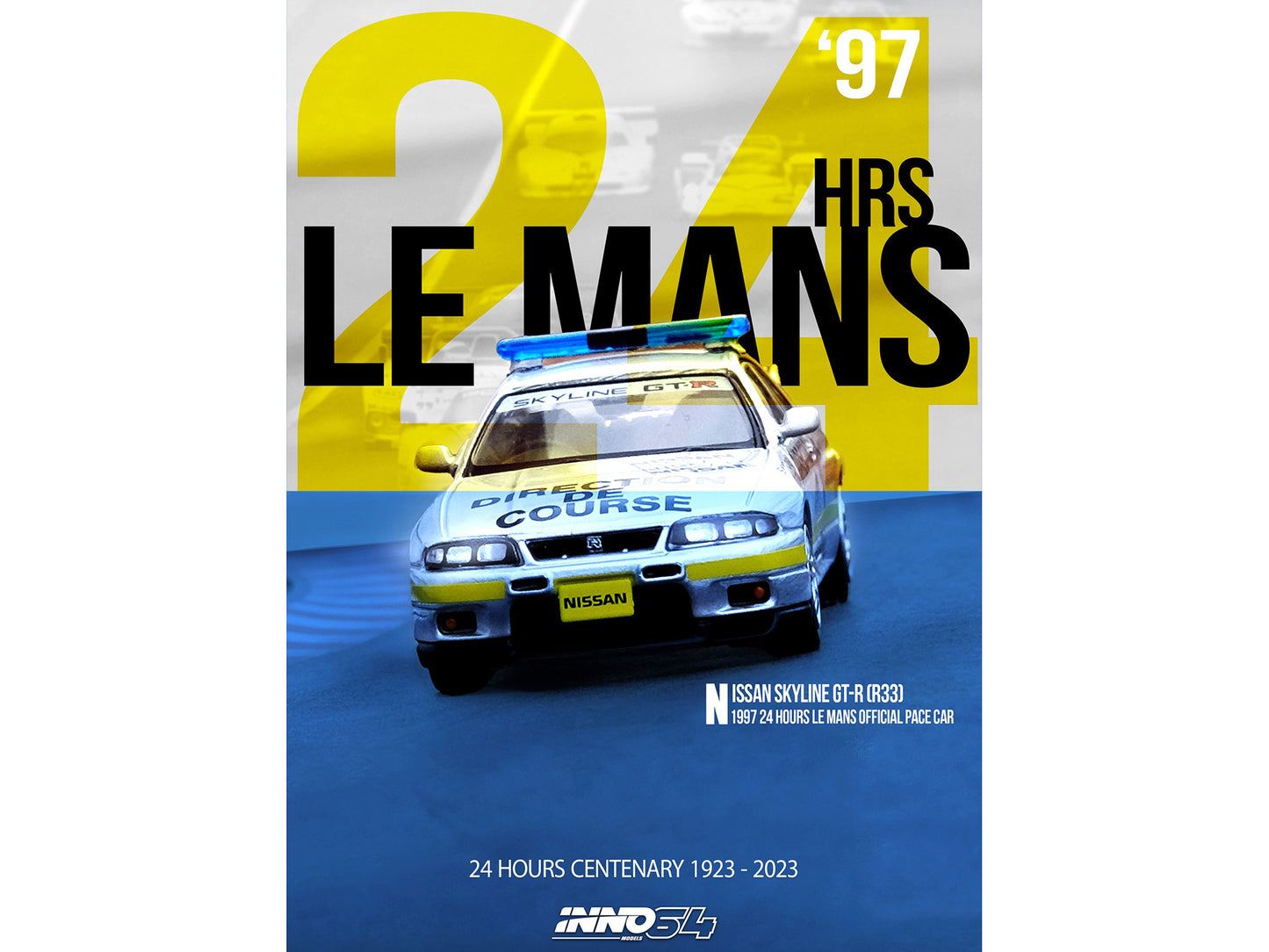 Nissan Skyline GT-R (R33) RHD (Right Hand Drive) "24 Hours of Le Mans - Official Pace Car" (1997) 1/64 Diecast Model Car by Inno Models