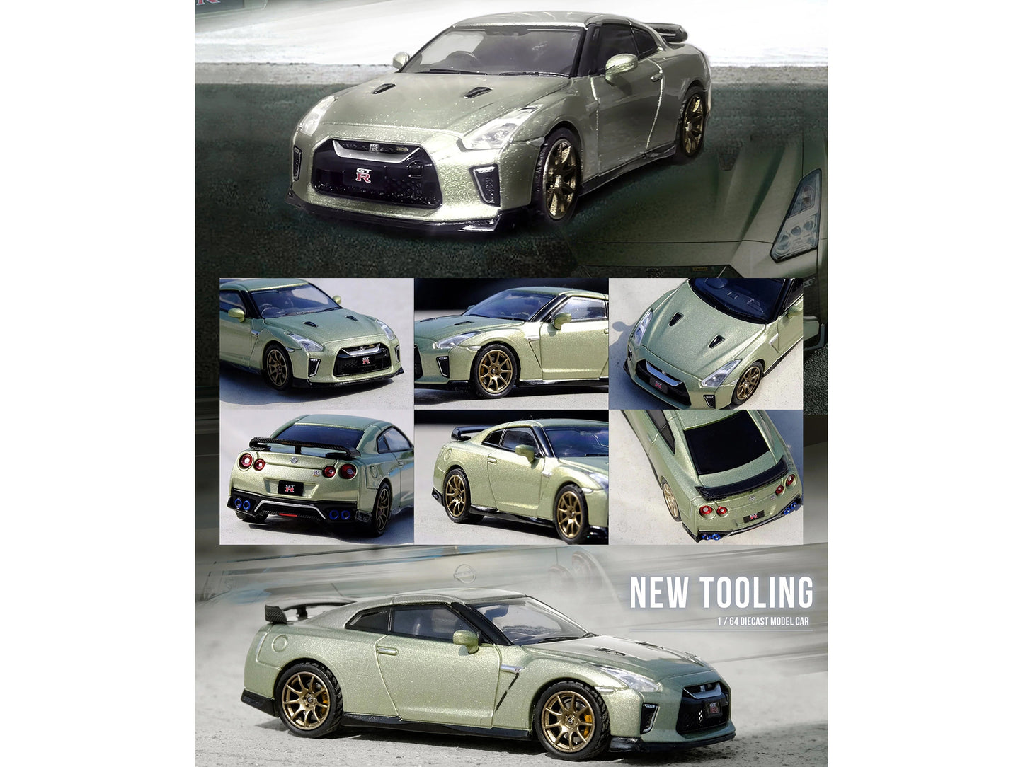 Nissan GT-R (R35) RHD (Right Hand Drive) Millennium Jade Green Metallic 1/64 Diecast Model Car by Inno Models