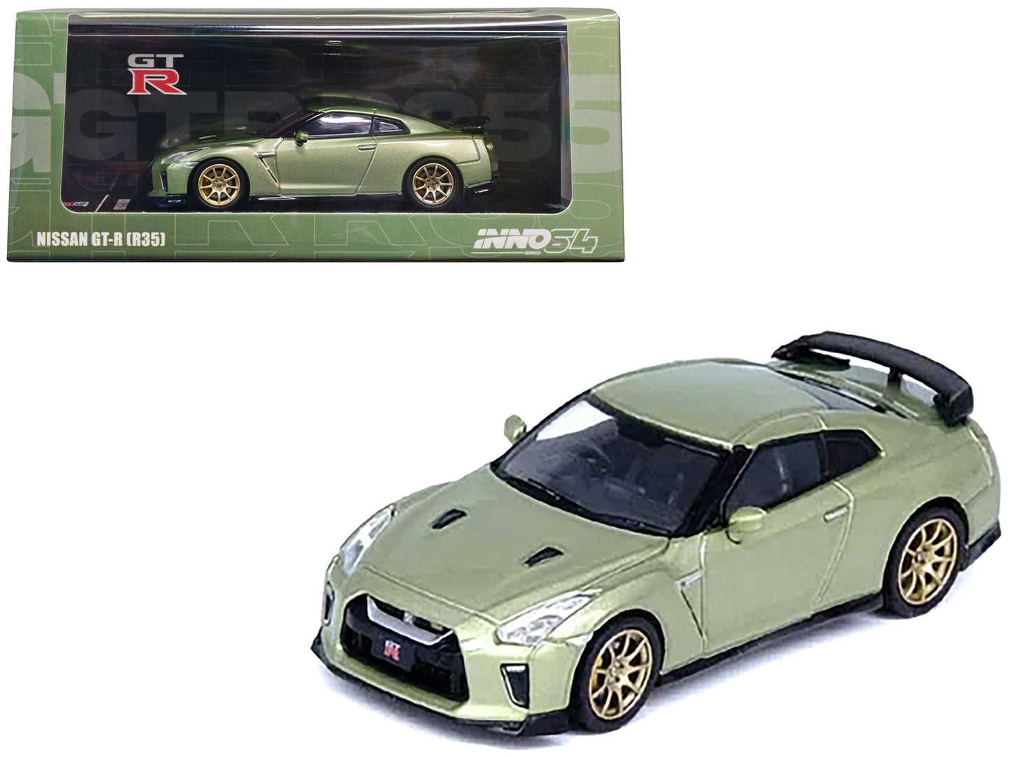 Nissan GT-R (R35) RHD (Right Hand Drive) Millennium Jade Green Metallic 1/64 Diecast Model Car by Inno Models