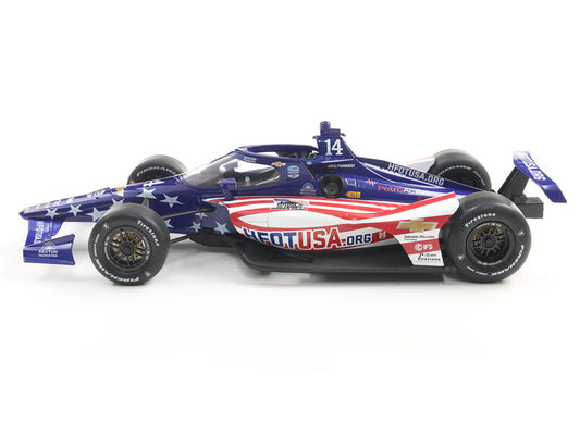 Dallara IndyCar #14 Santino Ferrucci "Homes For Our Troops" AJ Foyt Racing (Super Speedway Configuration) "NTT IndyCar Series" (2025) 1/18 Diecast Model Car by IXO Models