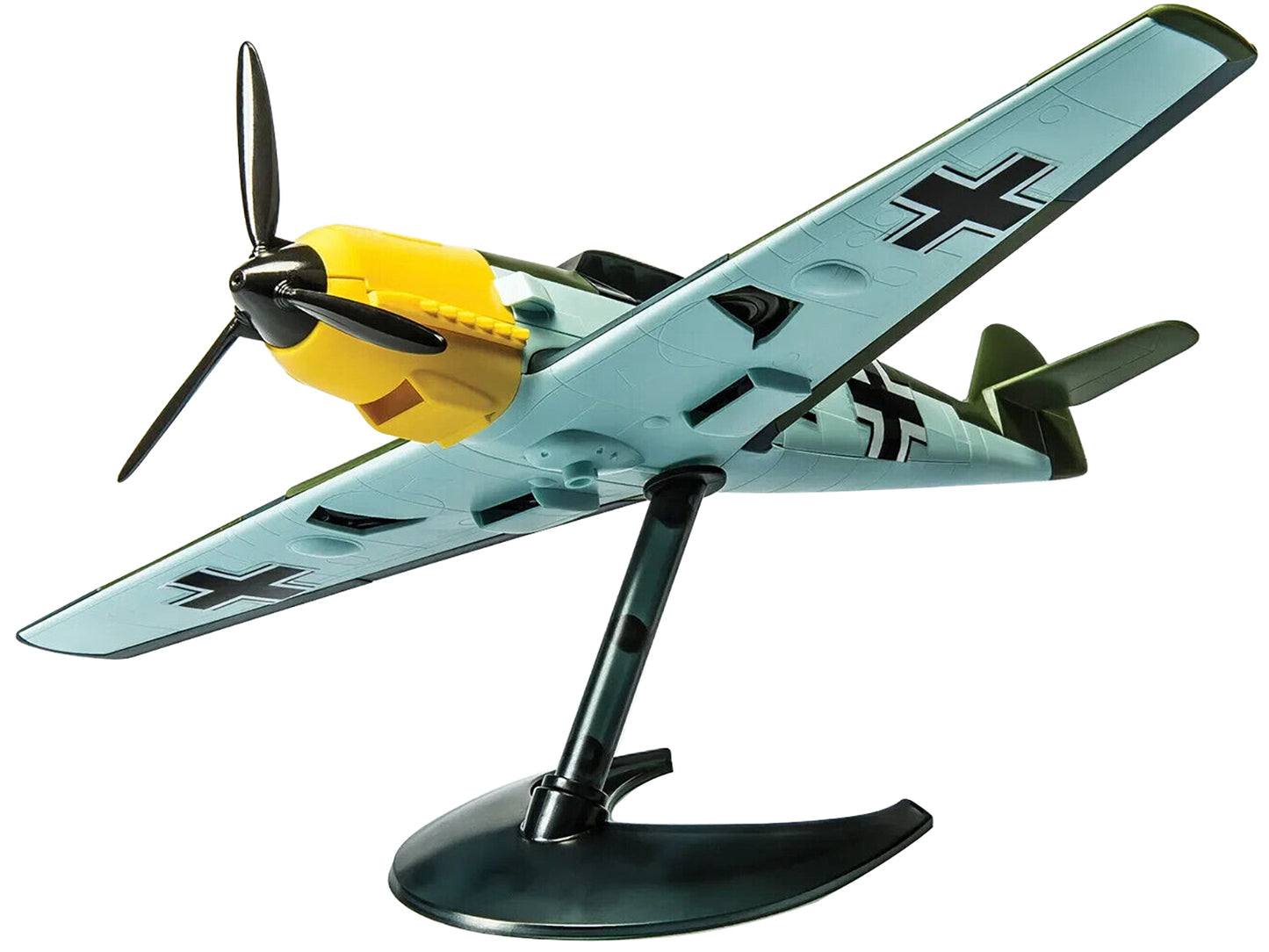 Skill 1 Model Kit Messerschmitt BF109 Snap Together Painted Plastic Model Airplane Kit by Airfix Quickbuild