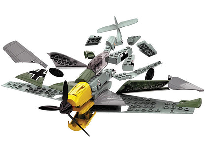 Skill 1 Model Kit Messerschmitt BF109 Snap Together Painted Plastic Model Airplane Kit by Airfix Quickbuild