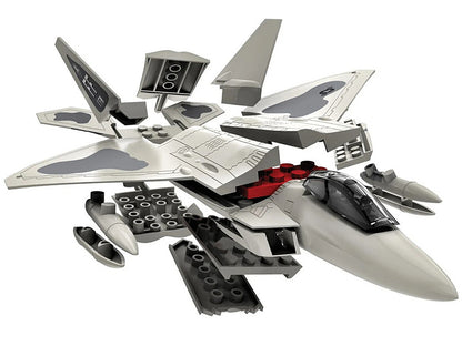 Skill 1 Model Kit F22 Raptor Snap Together Painted Plastic Model Airplane Kit by Airfix Quickbuild