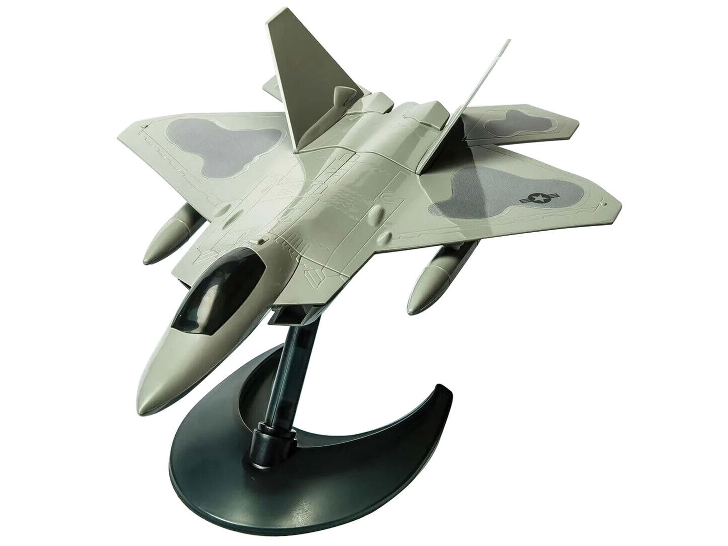 Skill 1 Model Kit F22 Raptor Snap Together Painted Plastic Model Airplane Kit by Airfix Quickbuild