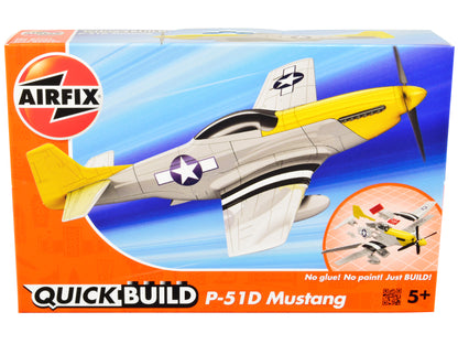 Skill 1 Model Kit P-51D- Mustang Snap Together Painted Plastic Model Airplane Kit by Airfix Quickbuild