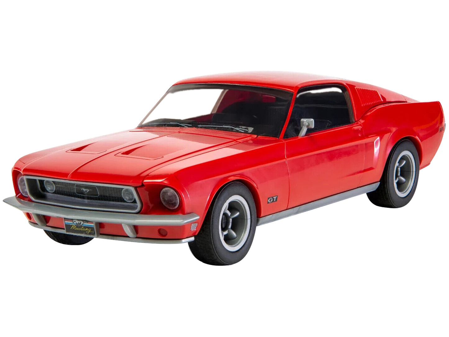 Skill 1 Model Kit 1968 Ford Mustang GT Red Snap Together Model by Airfix Quickbuild