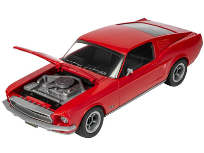 Skill 1 Model Kit 1968 Ford Mustang GT Red Snap Together Model by Airfix Quickbuild