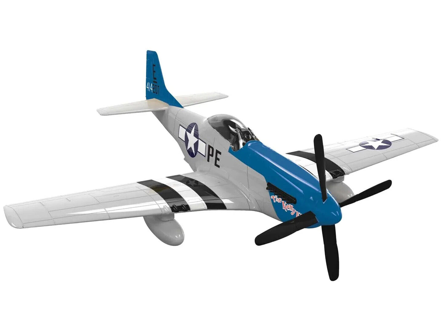 Skill 1 Model Kit D-Day P-51D- Mustang Snap Together Painted Plastic Model Airplane Kit by Airfix Quickbuild