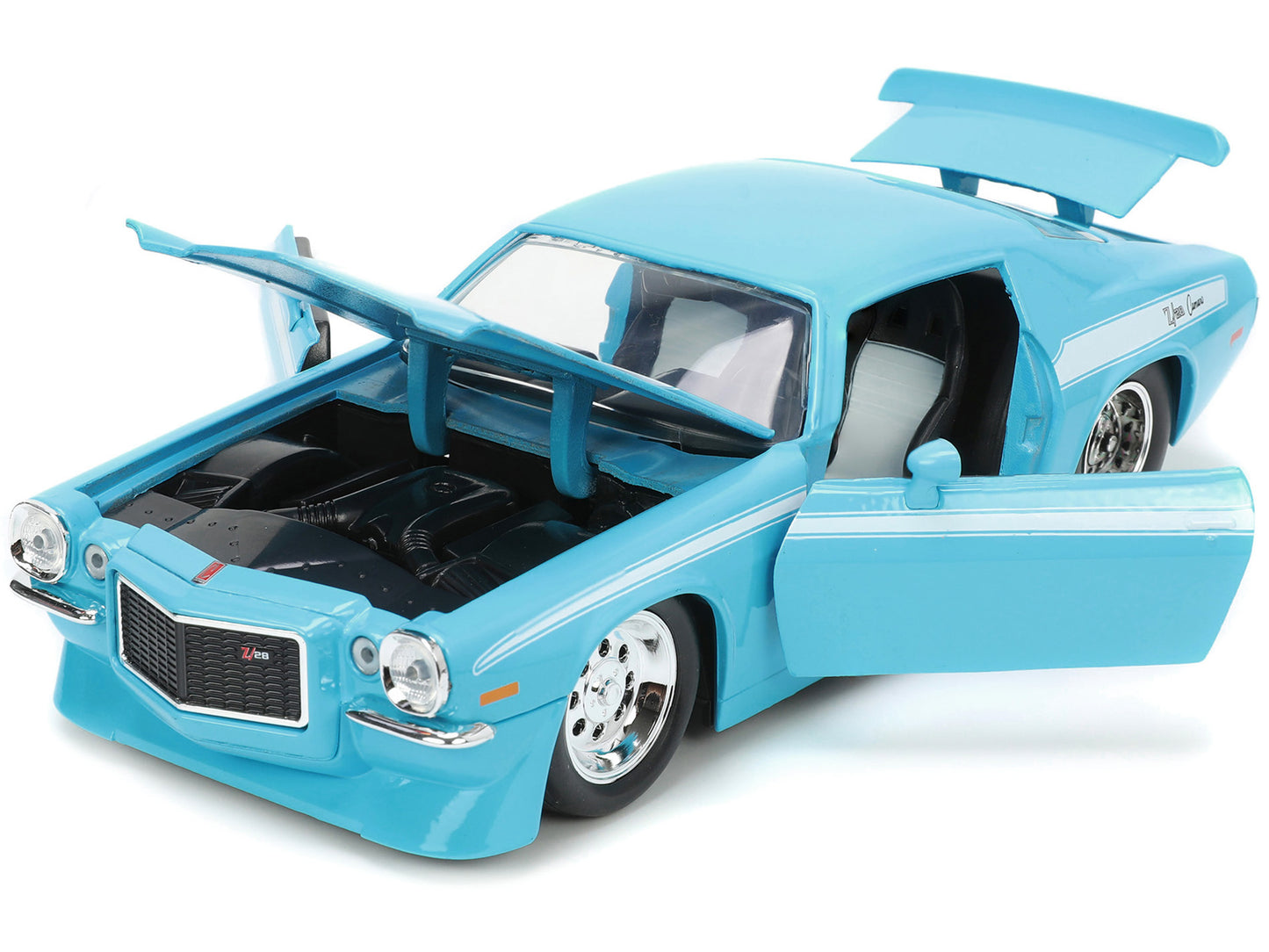 1971 Chevrolet Camaro Z/28 Light Blue with White Stripes "Bigtime Muscle" Series 1/24 Diecast Model Car by Jada