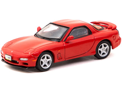 Mazda RX-7 FD3S RHD (Right Hand Drive) Red "Student Driver" "J Collection" Series 1/64 Diecast Model by Tarmac Works