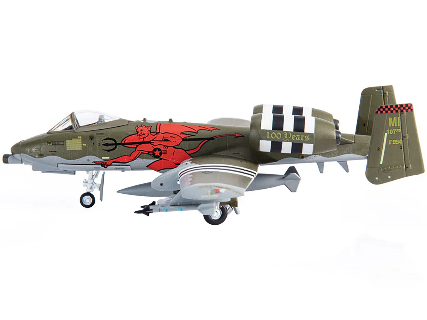 Fairchild Republic A-10A Thunderbolt II Aircraft "US Air Force 107th Fighter Squadron 100th Anniversary Edition" (2018) 1/144 Diecast Model by JC Wings