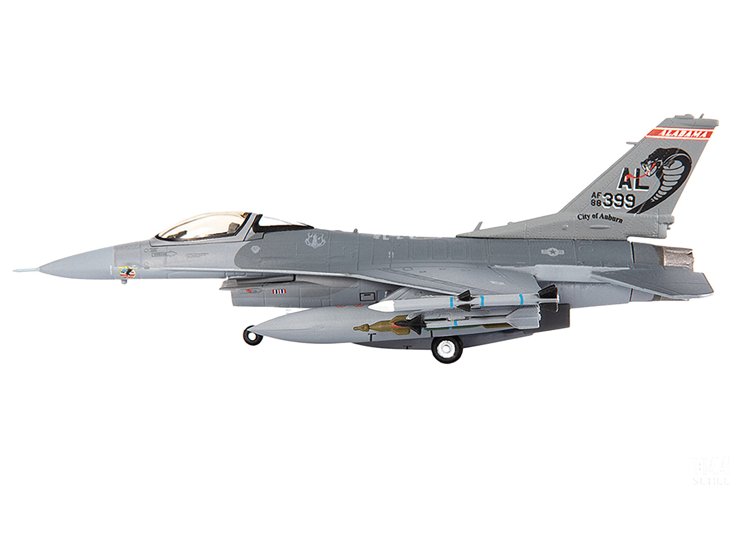 Lockheed F-16C Fighting Falcon Fighter Aircraft "100th Fighter Squadron 187th Fighter Wing Alabama Air National Guard" (2002) United States Air Force 1/144 Diecast Model by JC Wings