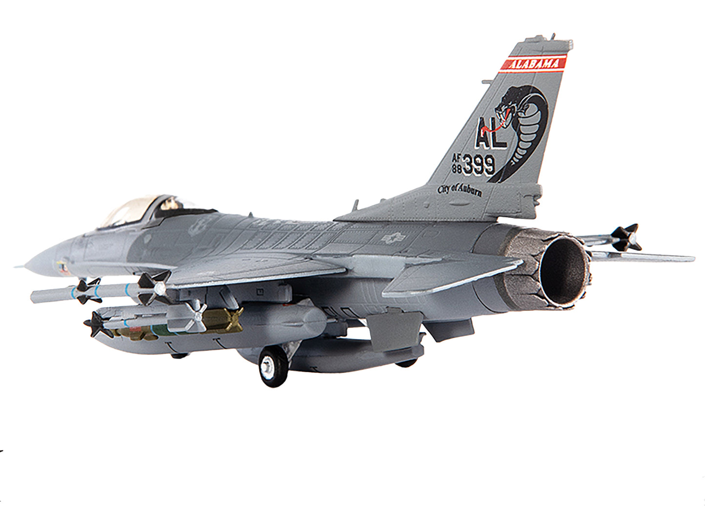 Lockheed F-16C Fighting Falcon Fighter Aircraft "100th Fighter Squadron 187th Fighter Wing Alabama Air National Guard" (2002) United States Air Force 1/144 Diecast Model by JC Wings