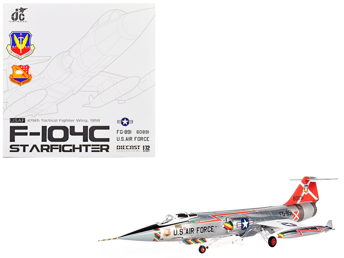 Lockheed F-104C Starfighter Fighter Aircraft "479th Tactical Fighter Wing" (1958) United States Air Force 1/72 Diecast Model by JC Wings