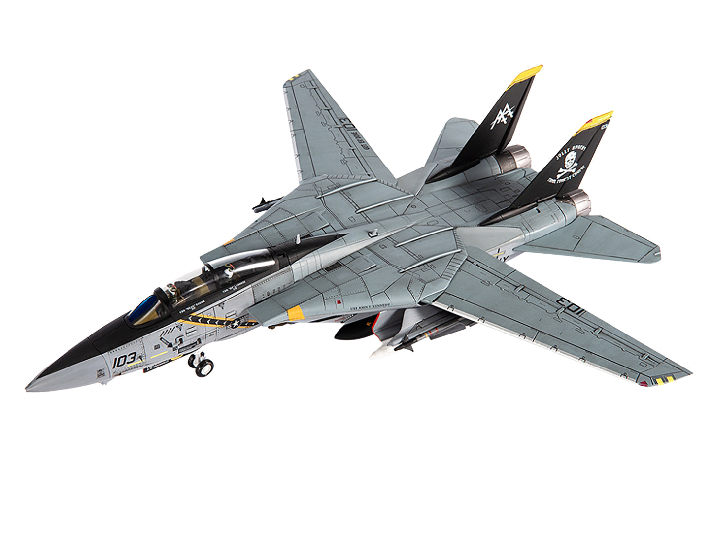 Grumman F-14B Tomcat Fighter Aircraft "VF-103 Jolly Rogers USS John F. Kennedy Final Tomcat Cruise" (2004) United States Navy 1/72 Die Cast Model by JC Wings