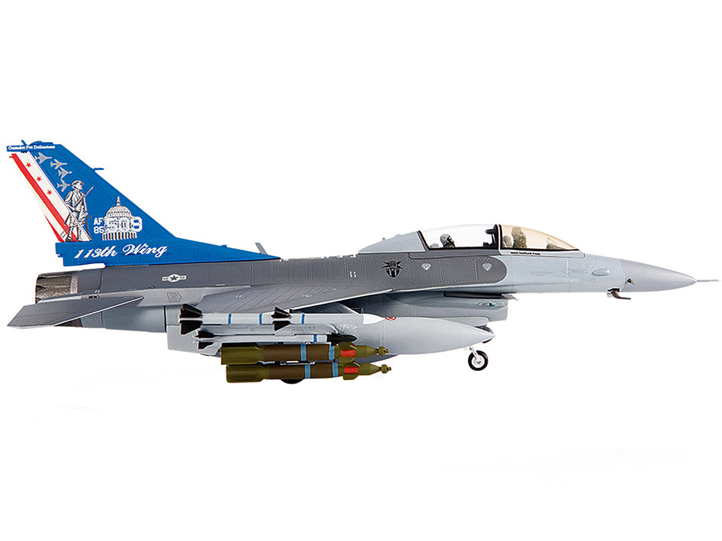 Lockheed F-16D Fighting Falcon Fighter Plane "USAF ANG 121st Fighter Squadron 113th Fighter Wing" (2011) 1/72 Diecast Model by JC Wings