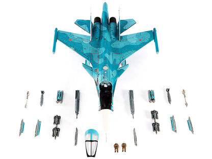 Sukhoi Su-34 Fullback Bomber Aircraft "Ukraine War" (2022) Russian Air Force 1/72 Diecast Model by JC Wings