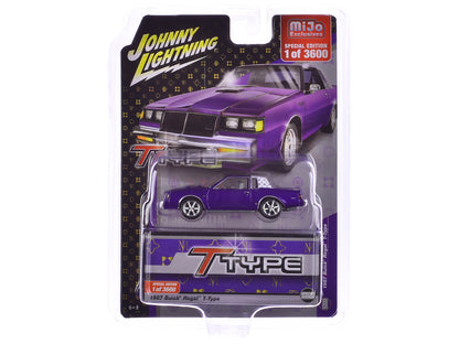 1987 Buick Regal T-Type Purple Metallic Limited Edition to 3600 pieces Worldwide 1/64 Diecast Model Car by Johnny Lightning