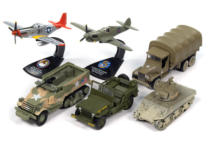 "Military" Set B of 6 pieces 2024 Release 1 Limited Edition Diecast Models by Johnny Lightning