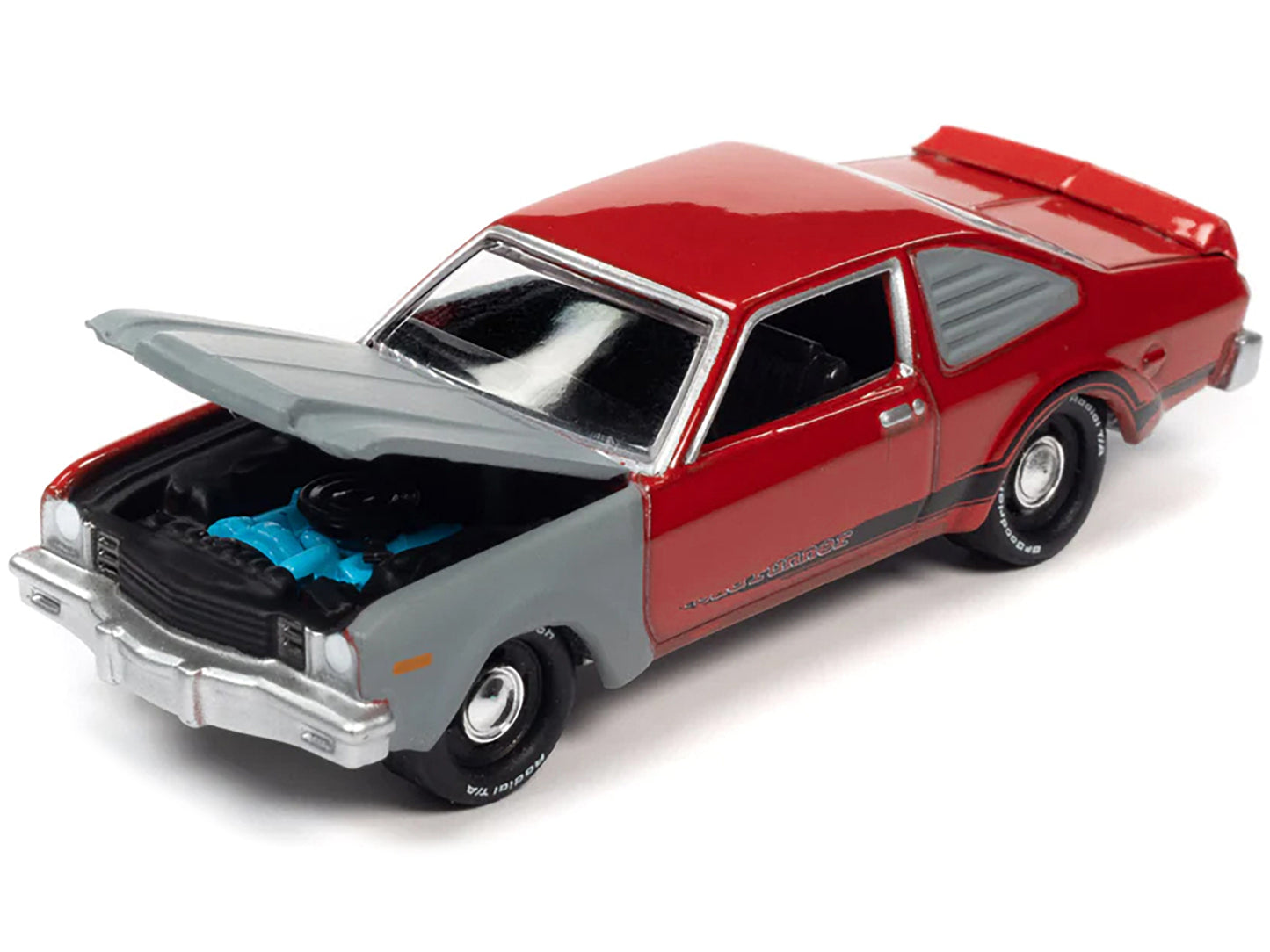 1976 Plymouth Volare Road Runner Bright Red and Primer Gray with Black Stripes "Project in Progress" Limited Edition to 12018 pieces Worldwide "Street Freaks" Series 1/64 Diecast Model Car by Johnny Lightning