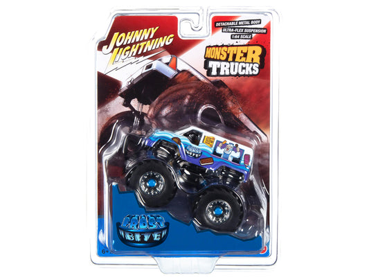 "Frost Bite" Monster Truck "I Scream You Scream" with Black Wheels "Monster Trucks" Series 1/64 Diecast Model by Johnny Lightning