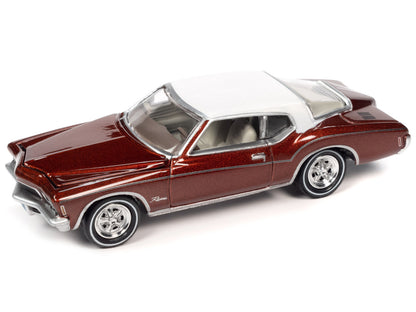 1976 Oldsmobile Cutlass Supreme Dark Blue Metallic with White Top & Interior & 1972 Buick Riviera Burnish Bronze Metallic with White Top & Interior "Super Seventies" Set of 2 Cars "2-Packs" 2023 Release 2 1/64 Diecast Model Cars by Johnny Lightning