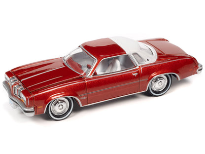 1976 Oldsmobile Cutlass Supreme Red Metallic with White Top and Interior and 1972 Buick Riviera Black "Super Seventies" Set of 2 Cars "2-Packs" 2023 Release 2 1/64 Diecast Model Cars by Johnny Lightning