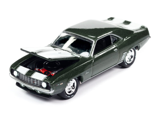 1969 Chevrolet Camaro Z/28 Green Metallic with White Stripes "United States Postal Service" "Pop Culture" 2023 Release 3  1/64 Diecast Model Car by Johnny Lightning