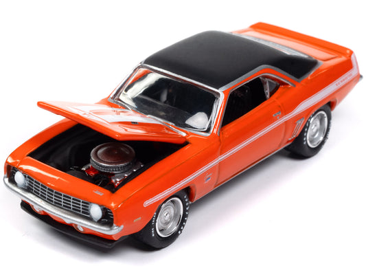 1969 Chevrolet Yenko Camaro Hugger Orange with White Stripes "Mecum Auctions" Limited Edition to 2496 pieces Worldwide "Hobby Exclusive" Series 1/64 Diecast Model Car by Johnny Lightning