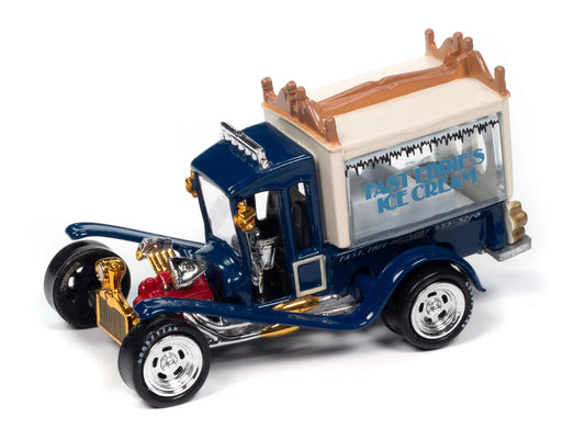 George Barris Ice Cream Truck Blue "Classic Plastic" "Pop Culture" 2024 Release 2 1/64 Diecast Model Car by Johnny Lightning