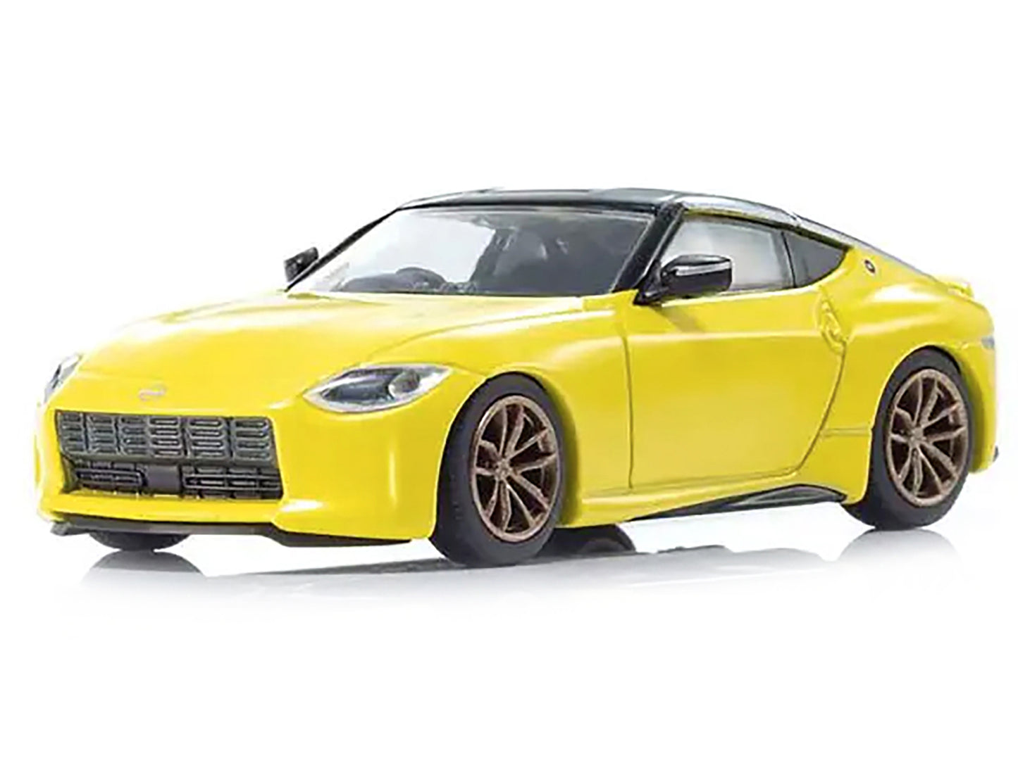 Nissan Fairlady Z RHD (Right Hand Drive) Ikazuchi Yellow with Black Top with Mini Book No.13 1/64 Diecast Model Car by Kyosho