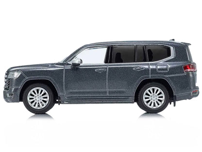 Toyota Land Cruiser ZX RHD (Right Hand Drive) Gray Metallic with Mini Book No.14 1/64 Diecast Model Car by Kyosho