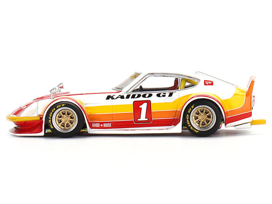 Datsun Fairlady Z Kaido GT V1 RHD (Right Hand Drive) #1 White with Stripes (Designed by Jun Imai) "Kaido House" Special 1/64 Diecast Model Car by Mini GT