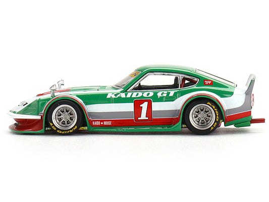 Datsun Fairlady Z Kaido GT V2 RHD (Right Hand Drive) #1 Green with Stripes (Designed by Jun Imai) "Kaido House" Special 1/64 Diecast Model Car by Mini GT