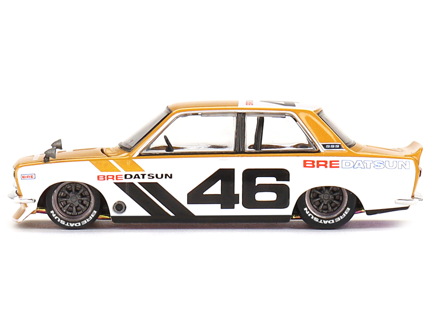 Datsun 510 Street "BRE510 V3" RHD (Right Hand Drive) #46 Gold and White (Designed by Jun Imai) "Kaido House" Special 1/64 Diecast Model Car by Mini GT