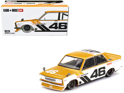 Datsun 510 Street "BRE510 V3" RHD (Right Hand Drive) #46 Gold and White (Designed by Jun Imai) "Kaido House" Special 1/64 Diecast Model Car by Mini GT