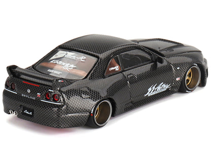 Nissan Skyline GT-R (R33) "Active Carbon R" RHD (Right Hand Drive) Carbon Black (Designed by Jun Imai) "Kaido House" Special 1/64 Diecast Model Car by Mini GT