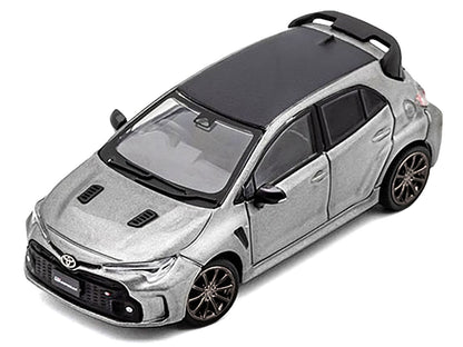 2022 Toyota GR Corolla RHD (Right Hand Drive) Gray Metallic with Black Top 1/64 Diecast Model Car by GCD