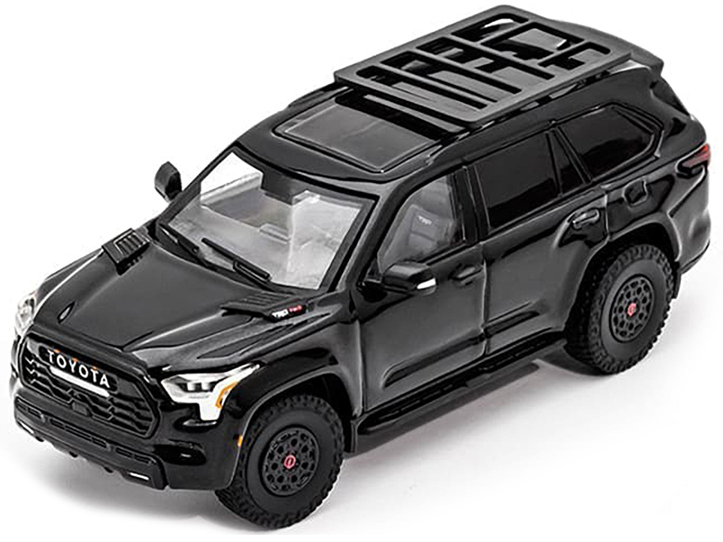 Toyota Sequoia TRD Pro Black with Roofrack 1/64 Diecast Model Car by GCD