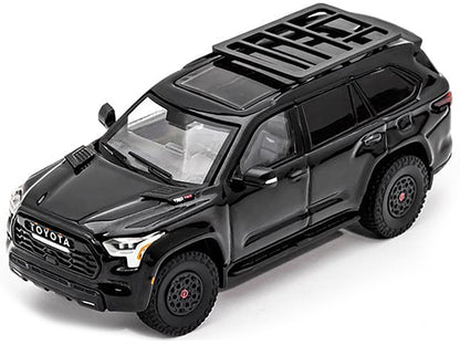 Toyota Sequoia TRD Pro Black with Roofrack 1/64 Diecast Model Car by GCD