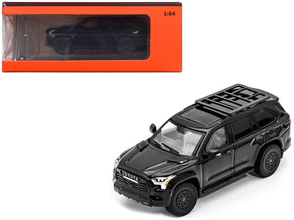 Toyota Sequoia TRD Pro Black with Roofrack 1/64 Diecast Model Car by GCD