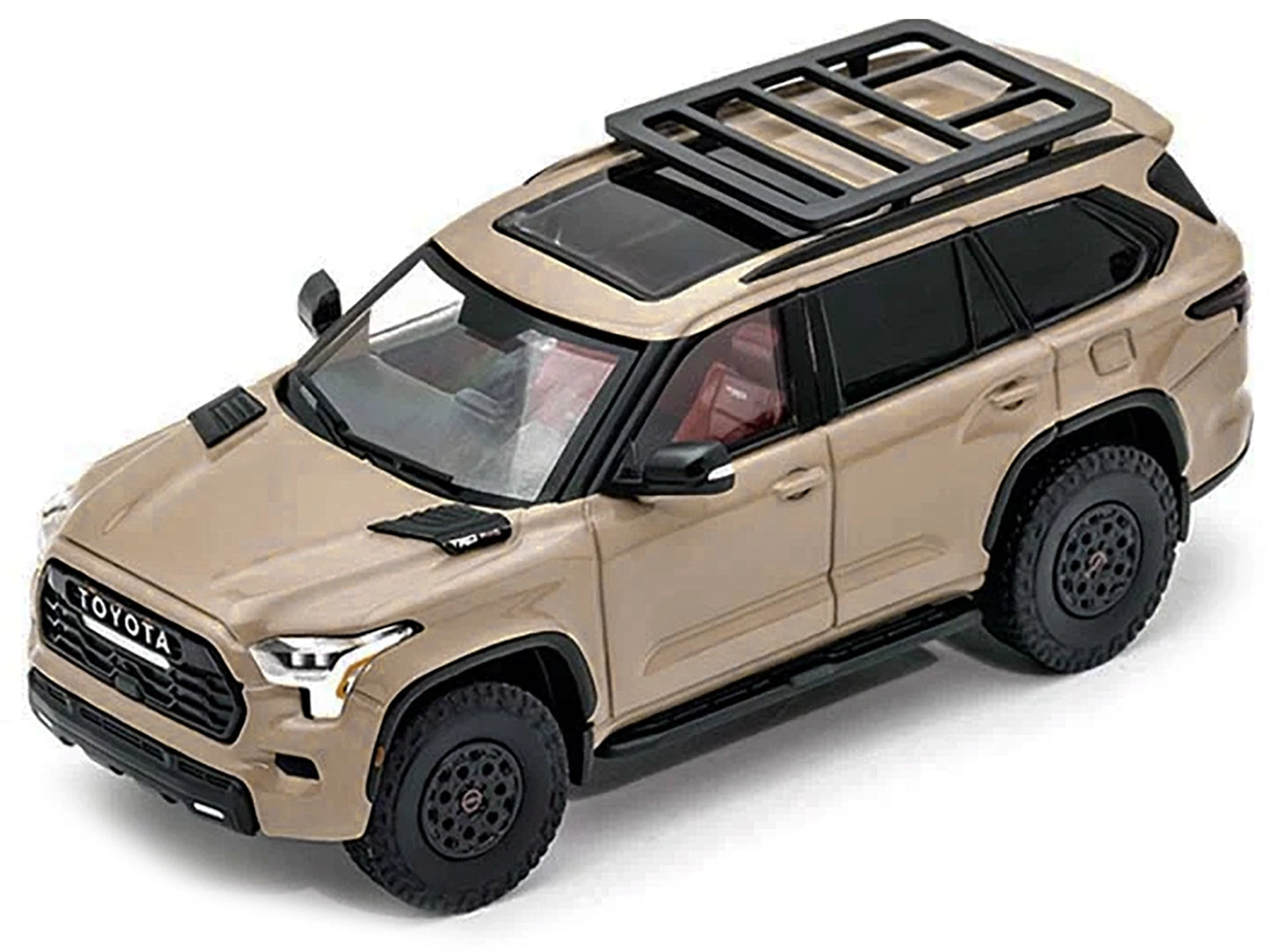 Toyota Sequoia TRD Pro Quicksand Beige with Roofrack 1/64 Diecast Model Car by GCD