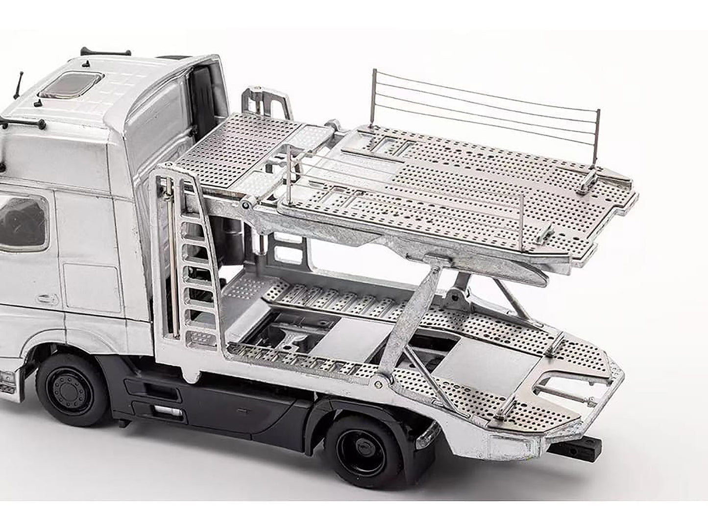 Mercedes-Benz Actros Auto Transporter White 1/64 Diecast Model by GCD