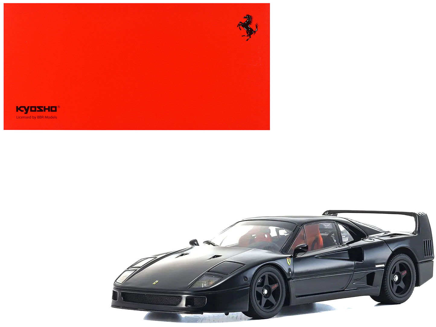 Ferrari F40 Black 1/18 Diecast Model Car by Kyosho