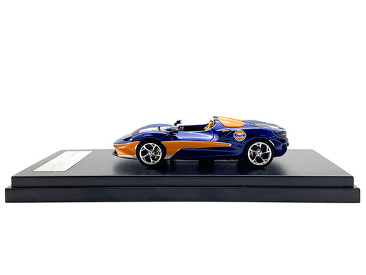 McLaren Elva Convertible Dark Blue Metallic with Orange Accents "Gulf Oil" 1/64 Diecast Model Car by LCD Models