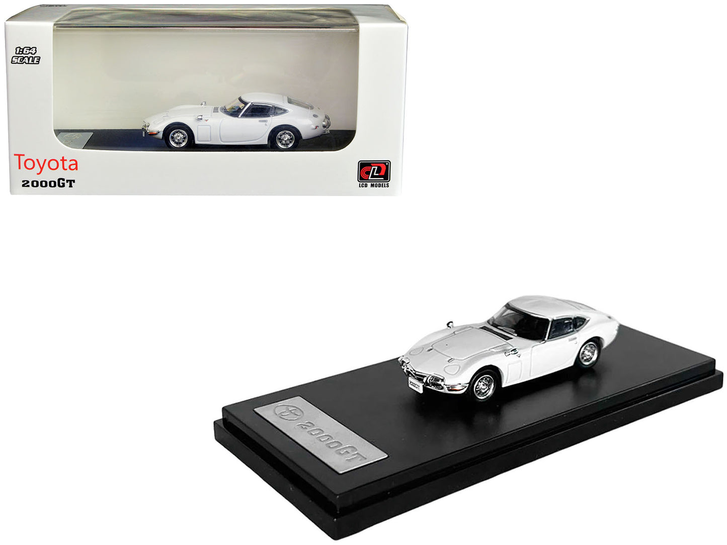 Toyota 2000GT White 1/64 Diecast Model Car by LCD Models